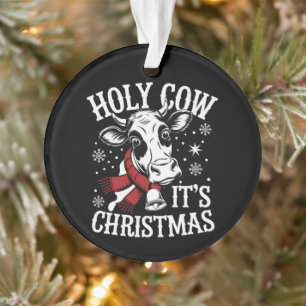 Heilige Kuh Es ist Weihnachten Funny Cow Lover Far Ornament