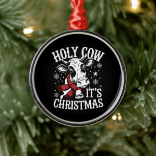 Heilige Kuh Es ist Weihnachten Funny Cow Lover Far Ornament Aus Metall