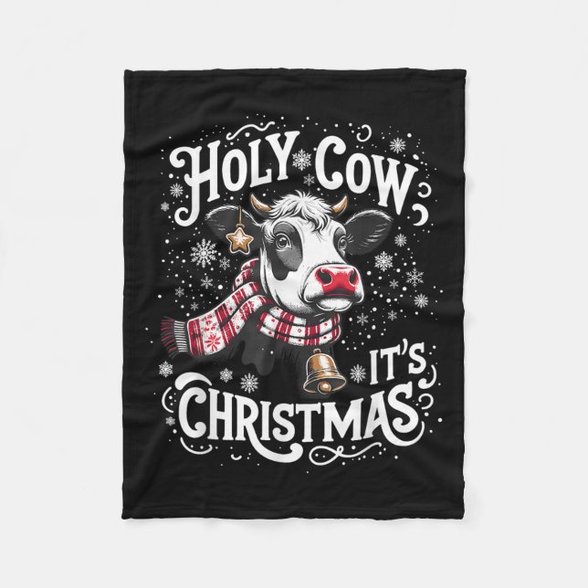 Heilige Kuh Es ist Weihnachten Funny Kuh Lover Far Fleecedecke (Vorderseite)