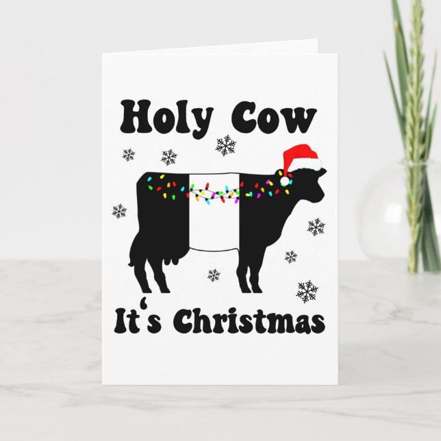 Heilige Kuh Es ist Weihnachten Galloway Beltie Kuh Karte (Vorderseite)