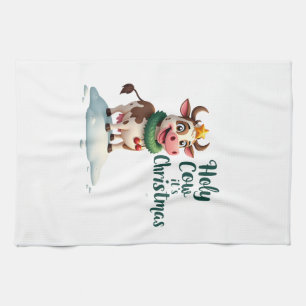 Heilige Kuh Es ist Weihnachten I Xmas Kuh T-Shirt Geschirrtuch