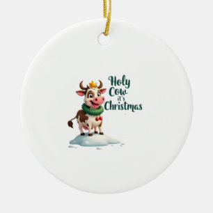 Heilige Kuh Es Ist Weihnachten Ich Xmas Kuh T-Shir Keramik Ornament