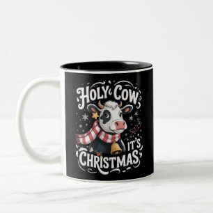 Heilige Kuh, es ist Weihnachten Lustiger Kuhliebha Zweifarbige Tasse
