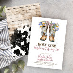 Heilige Kuh floral Cowboy Stiefel 30. Geburtstag Einladung<br><div class="desc">Holy Kuh Floral Cowboy Boots 30. Geburtstag Einladung</div>