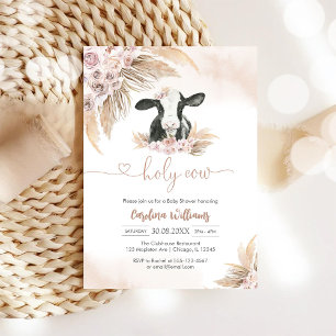 Heilige Kuh Florale Babyparty-Einladung Einladung