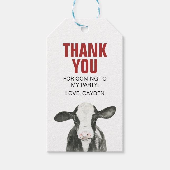 Heilige Kuh Geburtstag danke Ihnen Karten Geschenkanhänger (Vorderseite)