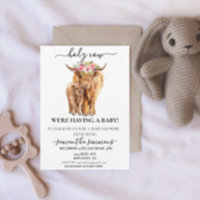 Heilige Kuh Highland Calf Baby Dusche Aquarell IV