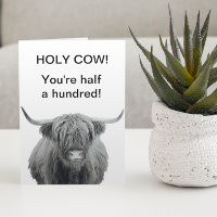 Heilige Kuh Hochland Geburtstag 50. Karte