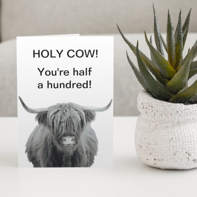 Heilige Kuh Hochland Geburtstag 50. Karte (Von Creator hochgeladen)