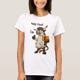 Heilige Kuh ich bin 21 Funny Cartoon 21. Geburtsta T-Shirt