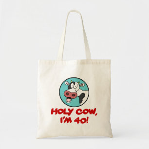 Heilige Kuh Ich bin 40 Funny Cartoon Tote Tag Tragetasche