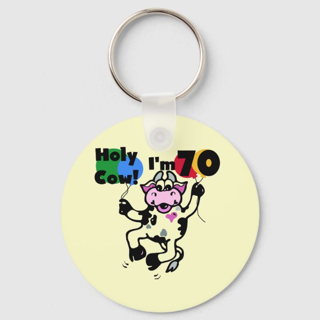 Heilige Kuh Ich bin 70 Hemden und Geschenke Schlüsselanhänger (Vorderseite)