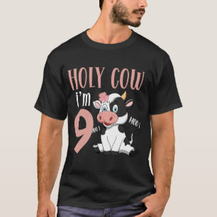 Heilige Kuh Ich bin 9 Kuh Mädchen Geburtstag 9 Jah T-Shirt