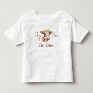 Heilige Kuh Ich bin ein braunes 1. Baby Geburtstag Kleinkind T-shirt