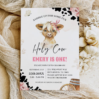Heilige Kuh Ich bin ein Cowboy Highland Kuh Geburt Einladung