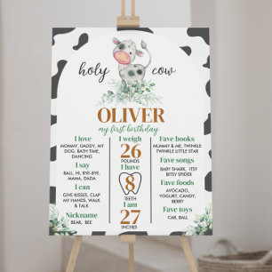 Heilige Kuh Ich bin ein erstes Geburtstagszeichen Poster