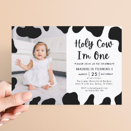 Heilige Kuh Ich bin ein Foto 1. Geburtstag Einladu Einladung