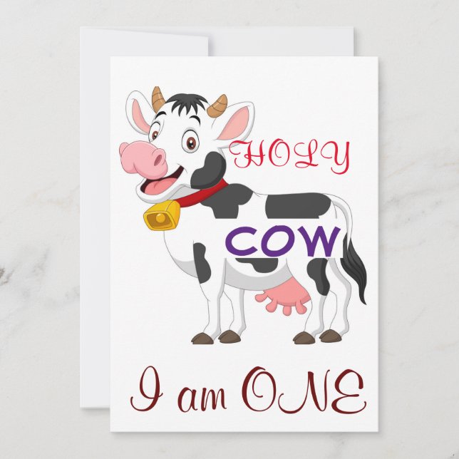 Heilige Kuh Ich bin ein Kind Einladung (Vorderseite)