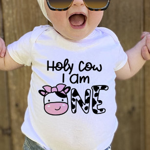 Heilige Kuh Ich bin ein Mädchen 1. Geburtstag T -  Baby T-shirt