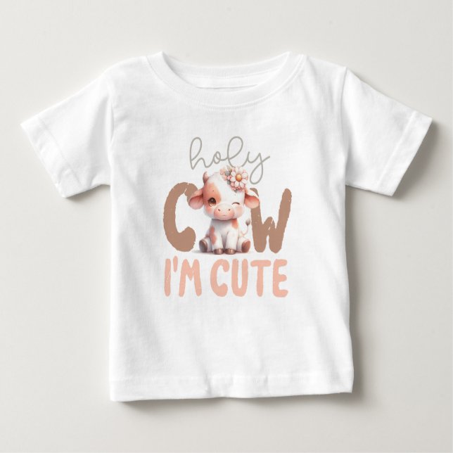 Heilige Kuh Ich bin Niedlich Baby T - Shirt Geschl (Vorderseite)