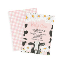 Heilige Kuh Ich bin One Pink Gingham Daisy Birthda