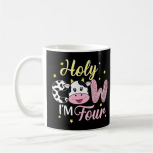 Heilige Kuh ich bin vier Kuh Farm Thema Geburtstag Kaffeetasse