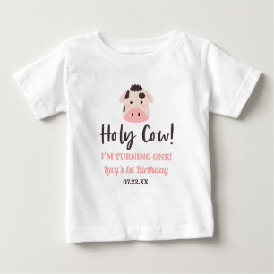 Heilige Kuh, ich wende eine! 1. Geburtstagsparty Baby T-shirt