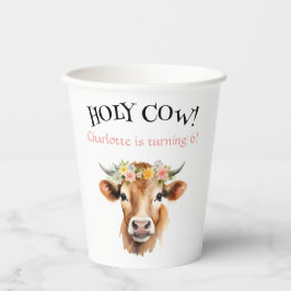 Heilige Kuh Jersey Kuh Floral Girl's Birthday Pappbecher