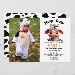 Heilige Kuh Karikaturen Ich bin ein Cowgirl 1. Geb Einladung