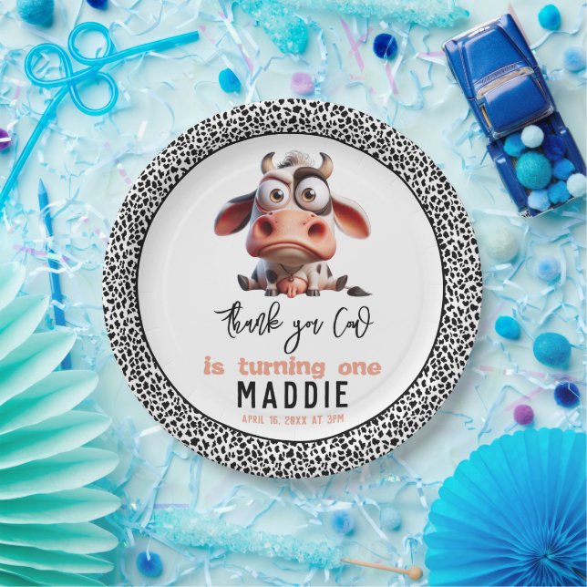 Heilige Kuh Karikaturen Ich bin ein Cowgirl 1. Geb Pappteller (Party)