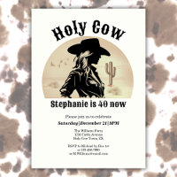 Heilige Kuh Lustige Vintage-Cowgirl 40. Geburtstag