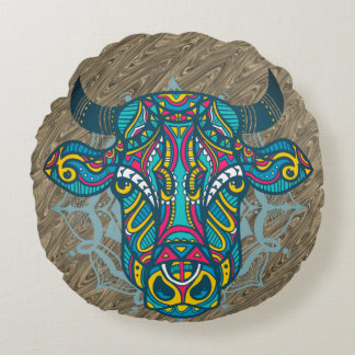 Heilige Kuh Mandala Design Rundes Kissen
