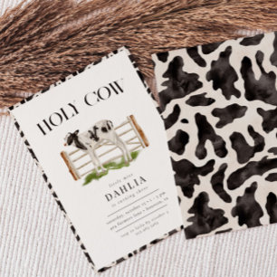 Heilige Kuh Moderne einfache Farm Geburtstagsparty Einladung