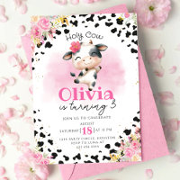 Heilige Kuh Pink Floral Girl Geburtstag