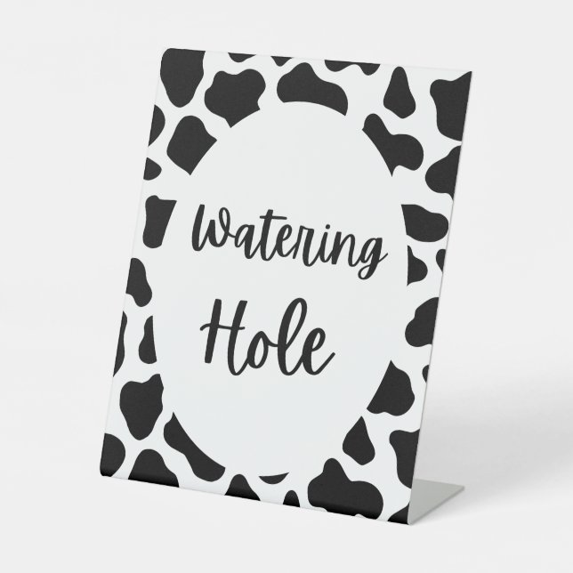 Heilige Kuh Print Birthday Watering Hole Zeichen Sockelschild (Vorderseite)