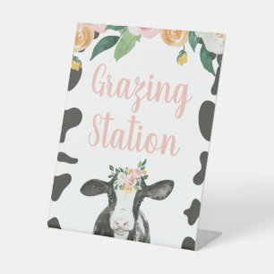 Heilige Kuh Rosa Blüte Geburtstagsnahrung Sockelschild