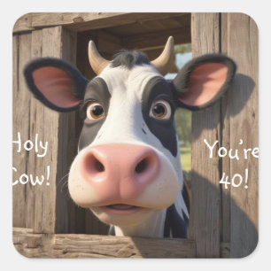 Heilige Kuh Sie sind 40 Quadratischer Aufkleber