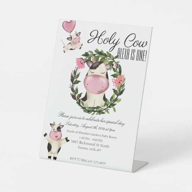 Heilige Kuh! Sockelschild (Vorderseite)