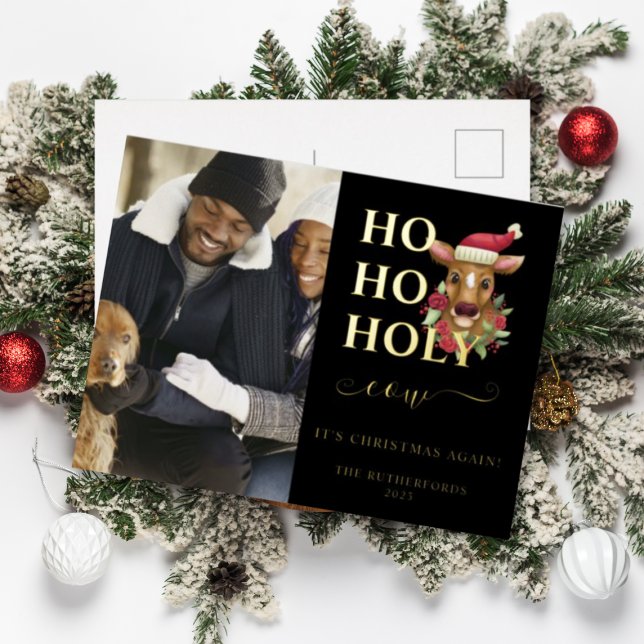 Heilige Kuh Weihnachtszeit Foto Folien Feiertagspostkarte (Von Creator hochgeladen)