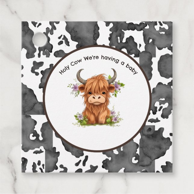Heilige Kuh, wir haben ein Baby Geschenkanhänger (Vorderseite)