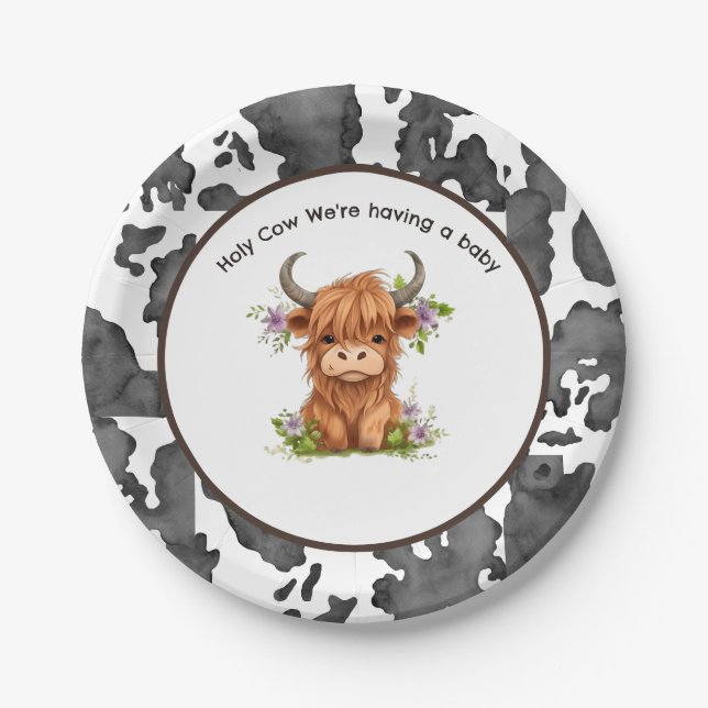 Heilige Kuh, wir haben ein Baby Pappteller (Vorderseite)