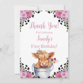 Heilige Kuh zum ersten Geburtstag, vielen Dank Dankeskarte