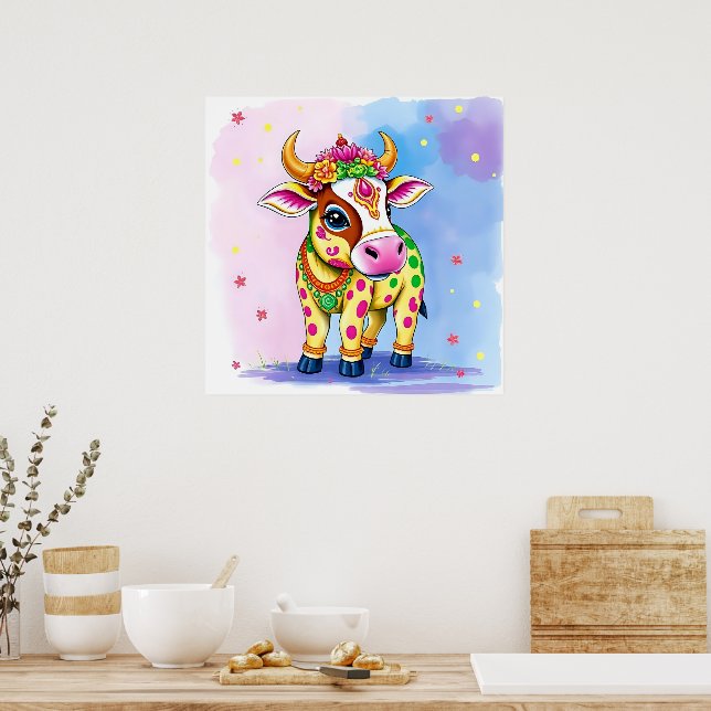 Heilige Kühe in Diwali Poster (Küche)