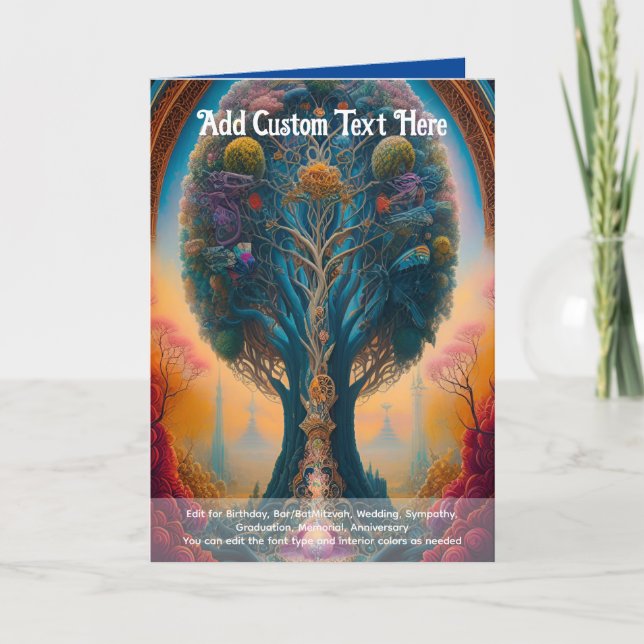 Heilige Kunst Mystischer Baum des Lebens spirituel Karte (Vorderseite)