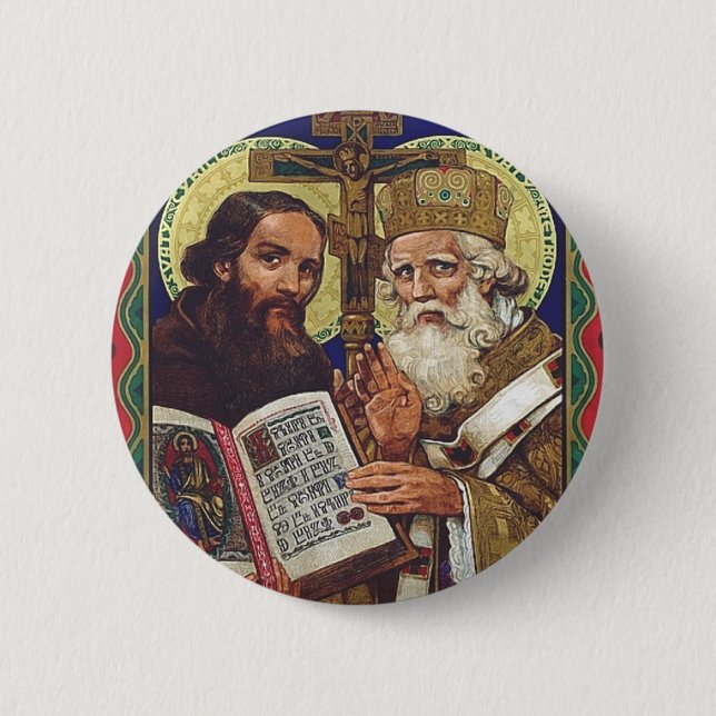 Heilige Kyril und Methodius Förderer Europas Button (Vorderseite)