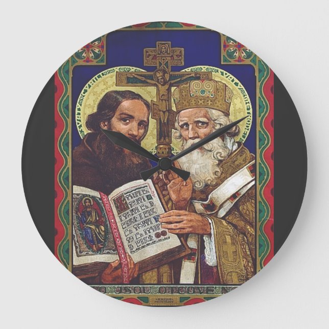 Heilige Kyril und Methodius Förderer Europas Große Wanduhr (Vorderseite)