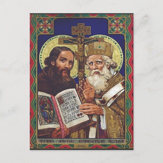 Heilige Kyril und Methodius Förderer Europas Postkarte (Vorderseite)