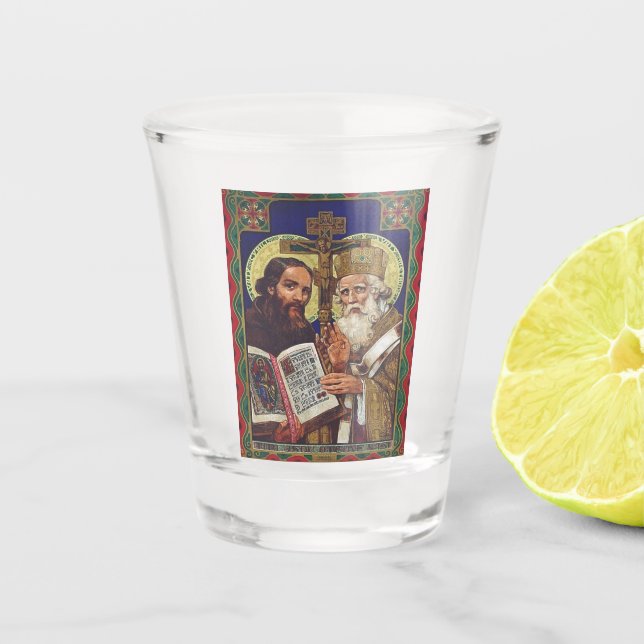Heilige Kyril und Methodius Förderer Europas Schnapsglas (Vorderseite)