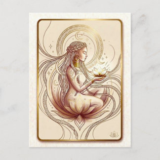 Heilige Lotos-Göttin Spirituell Postkarte