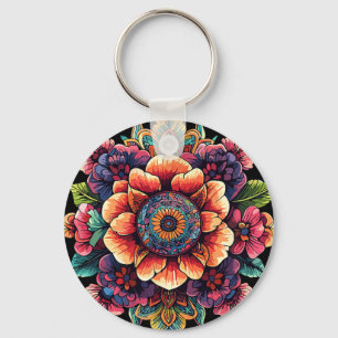 Heilige Lotos-Mandala-Blüten-Meditation  Schlüsselanhänger